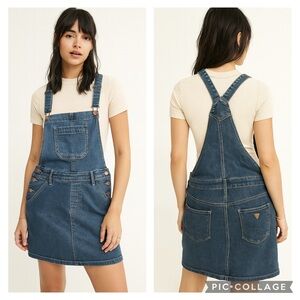 Guess Denim Overalls Mini Jumper Dress Sz.‎ L